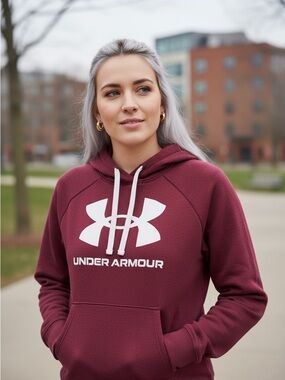 LG Women's Maroon Pullover Hoodie with White Logo